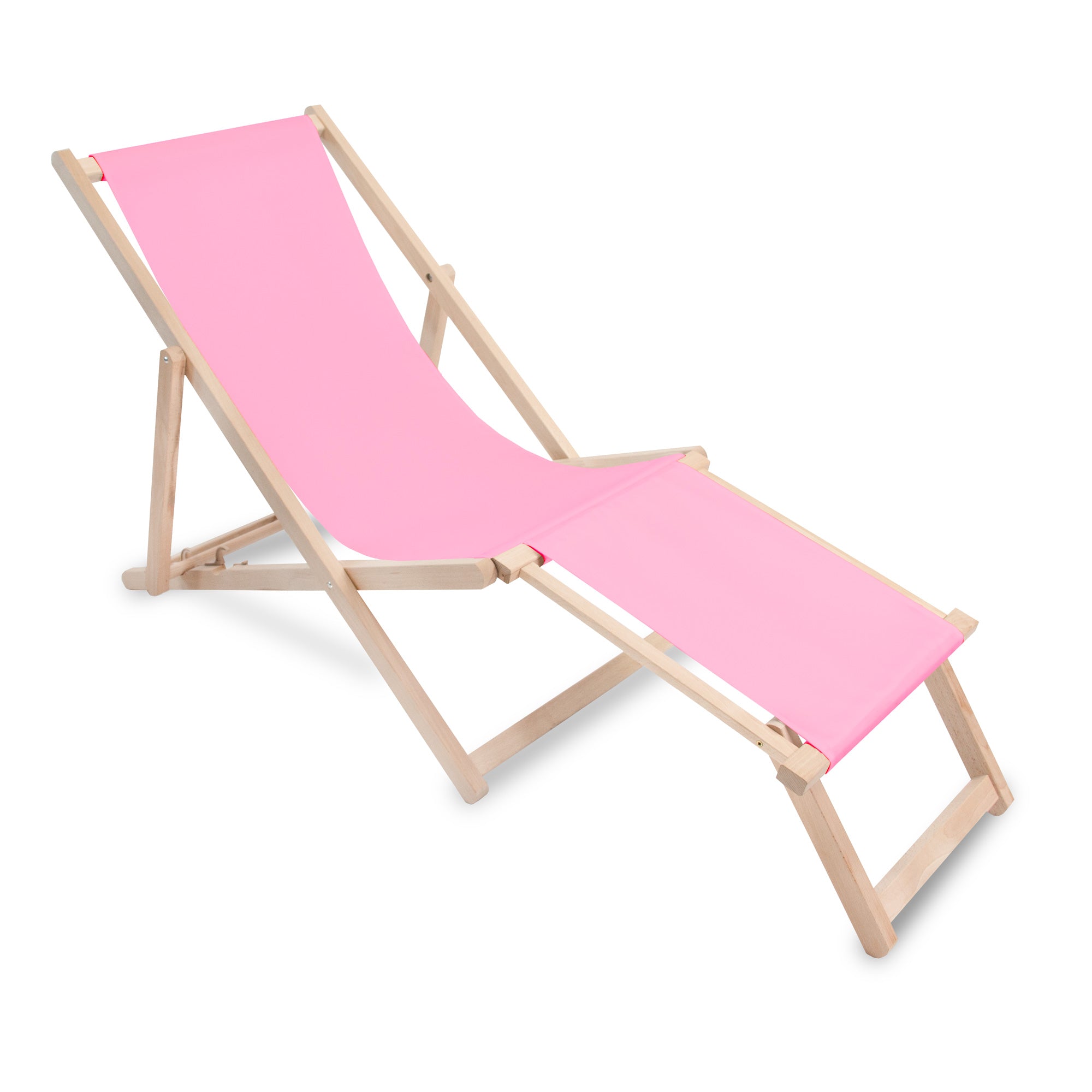 Drevené ležadlo s podnožkou Pink