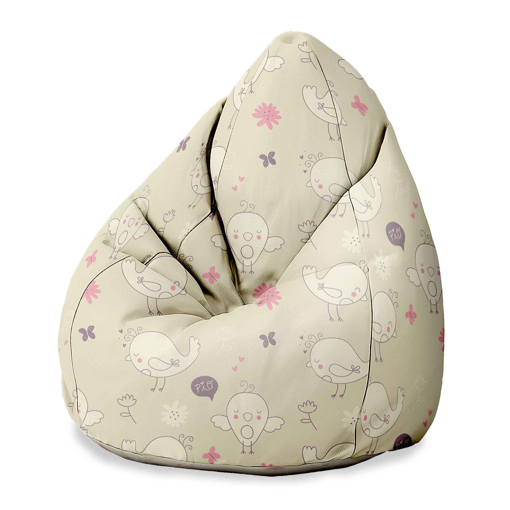 Pearshape Pouf Little Birds