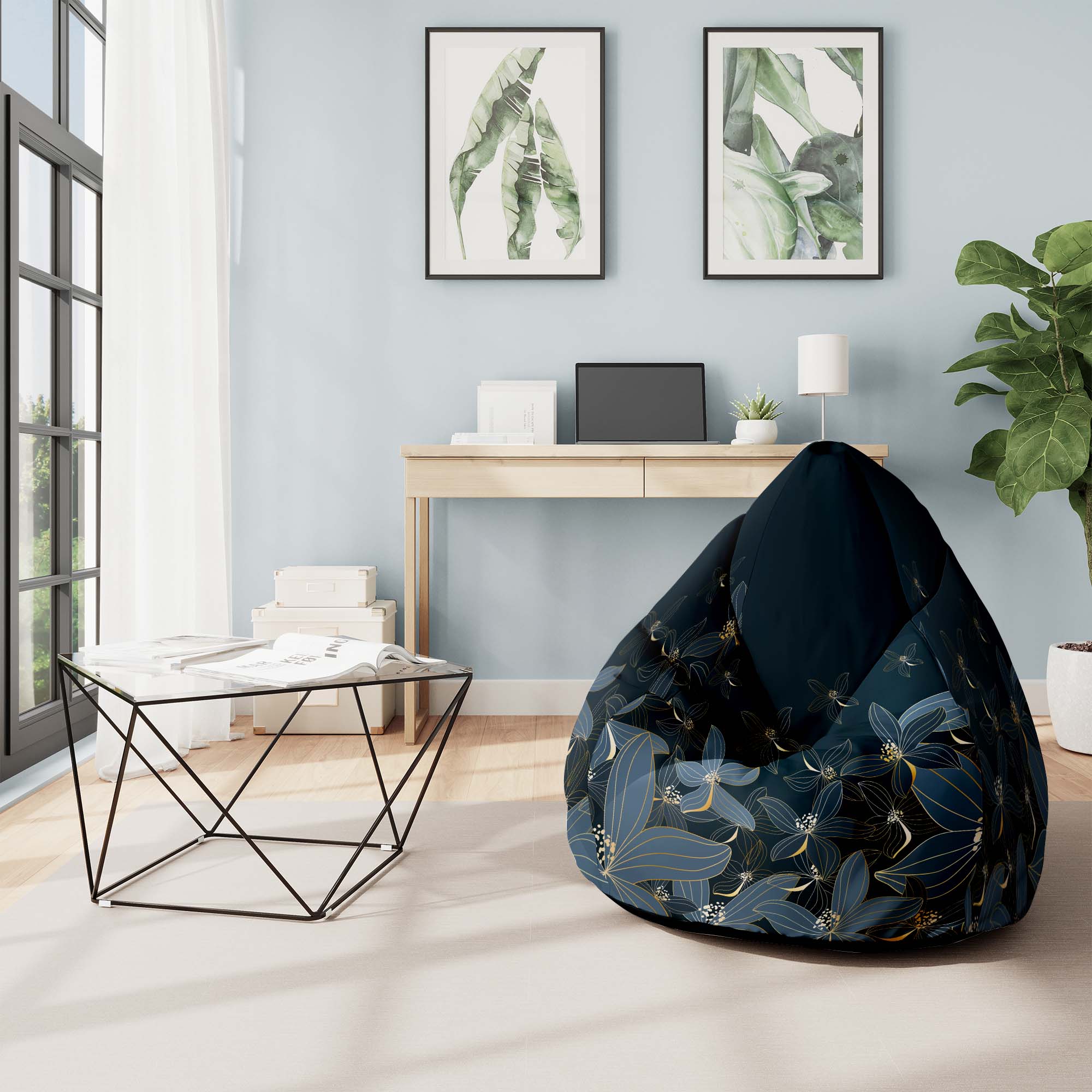 Puf Pearshape Navy Night