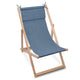 Wooden Deck Chair with Cushion Denim Imitation Nordic Blue-M