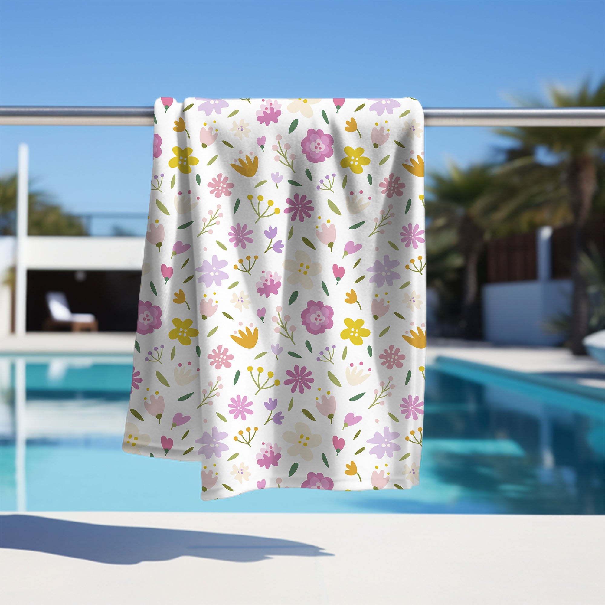 Handtuch Bunte Blumen-70x140 cm