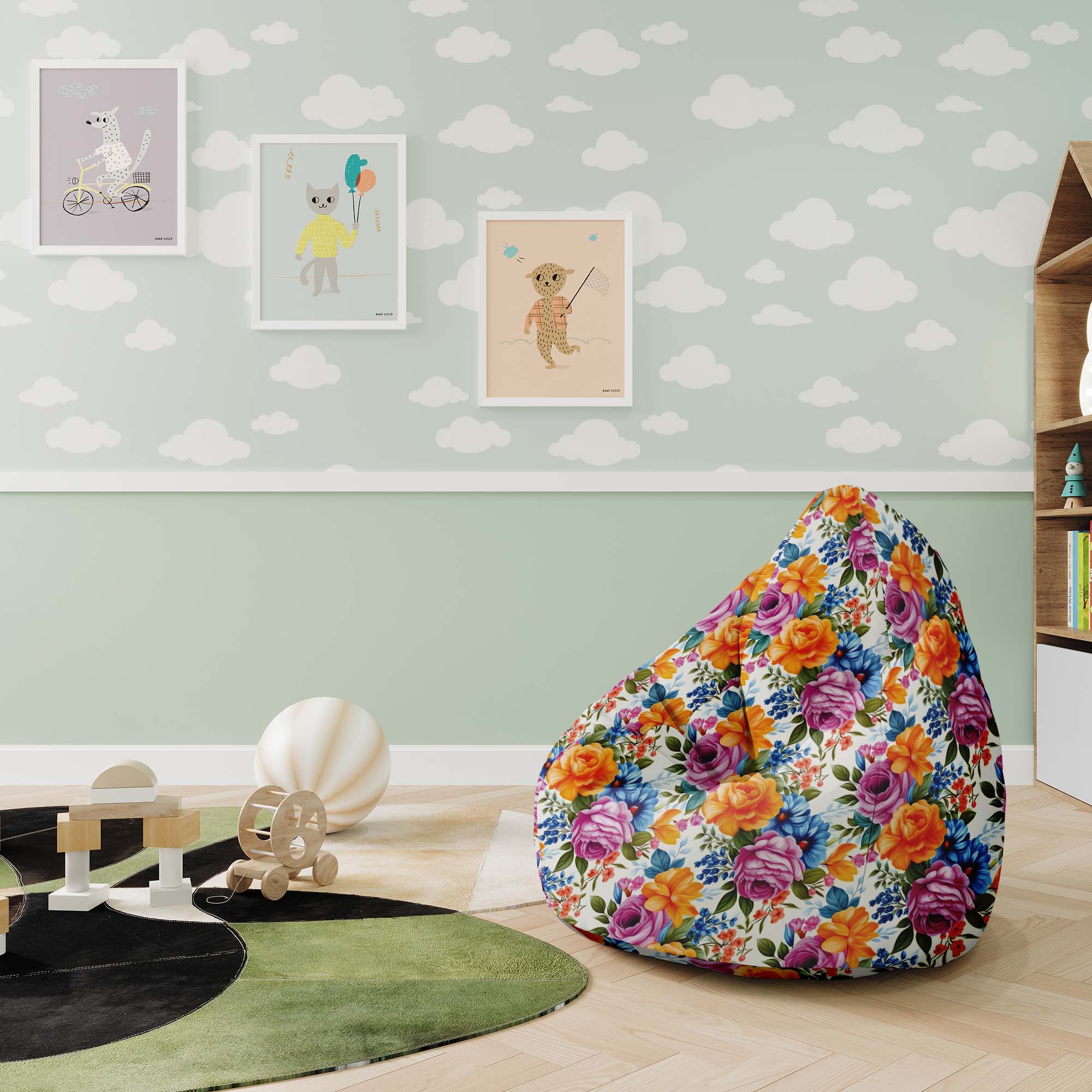 Puf Pearshape Petals in the Sun-S-Velvet