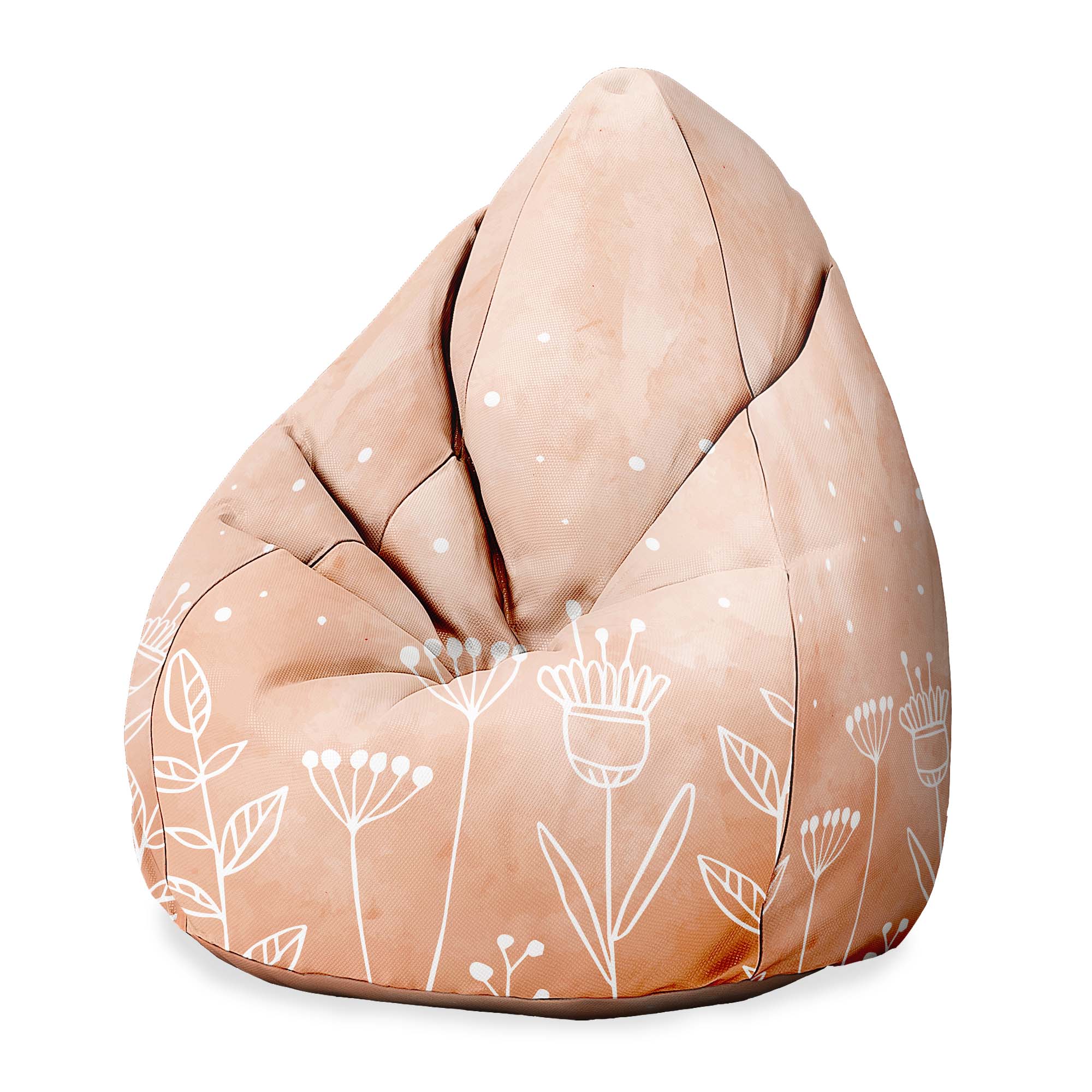 Puf Pearshape ružové kvety-zamat