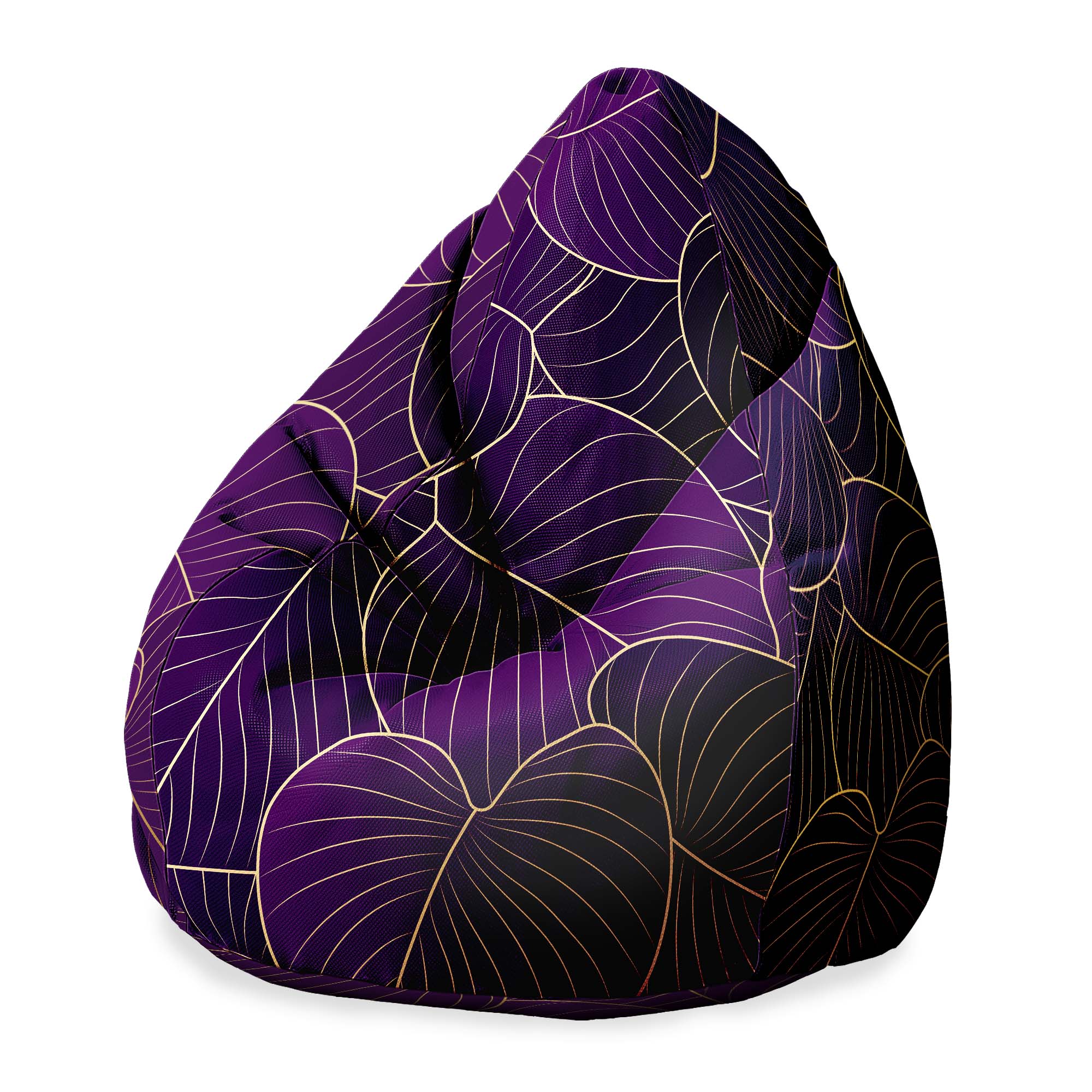 Puf Pearshape fialové listy