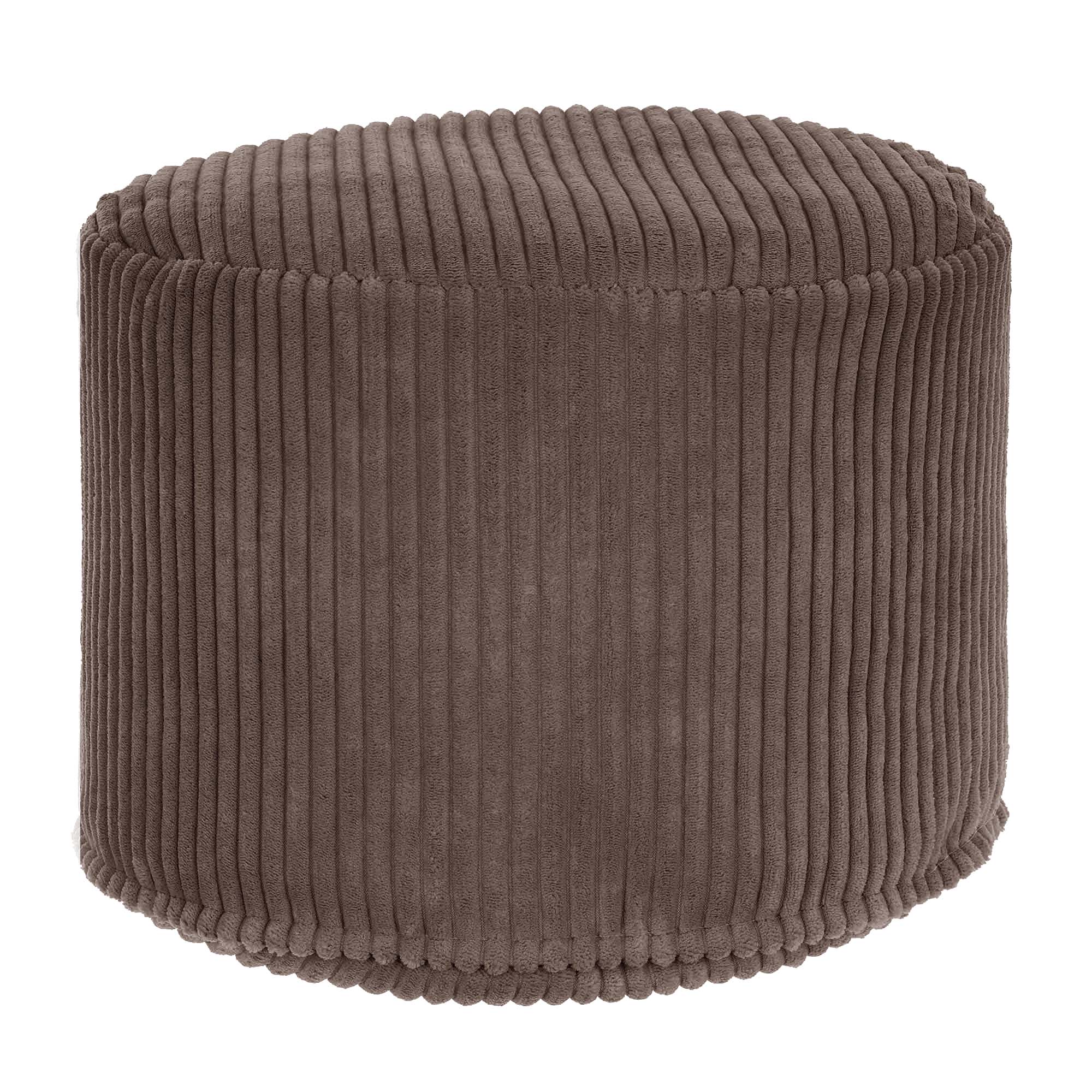 Round pouf footstool Lincoln Roasted Cocoa-M