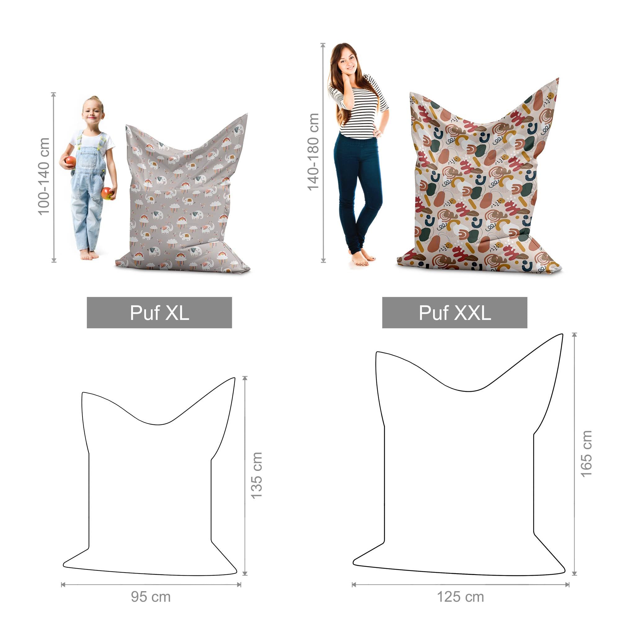 Puf Vankúš Biele Srdcia-XXL-Zamat