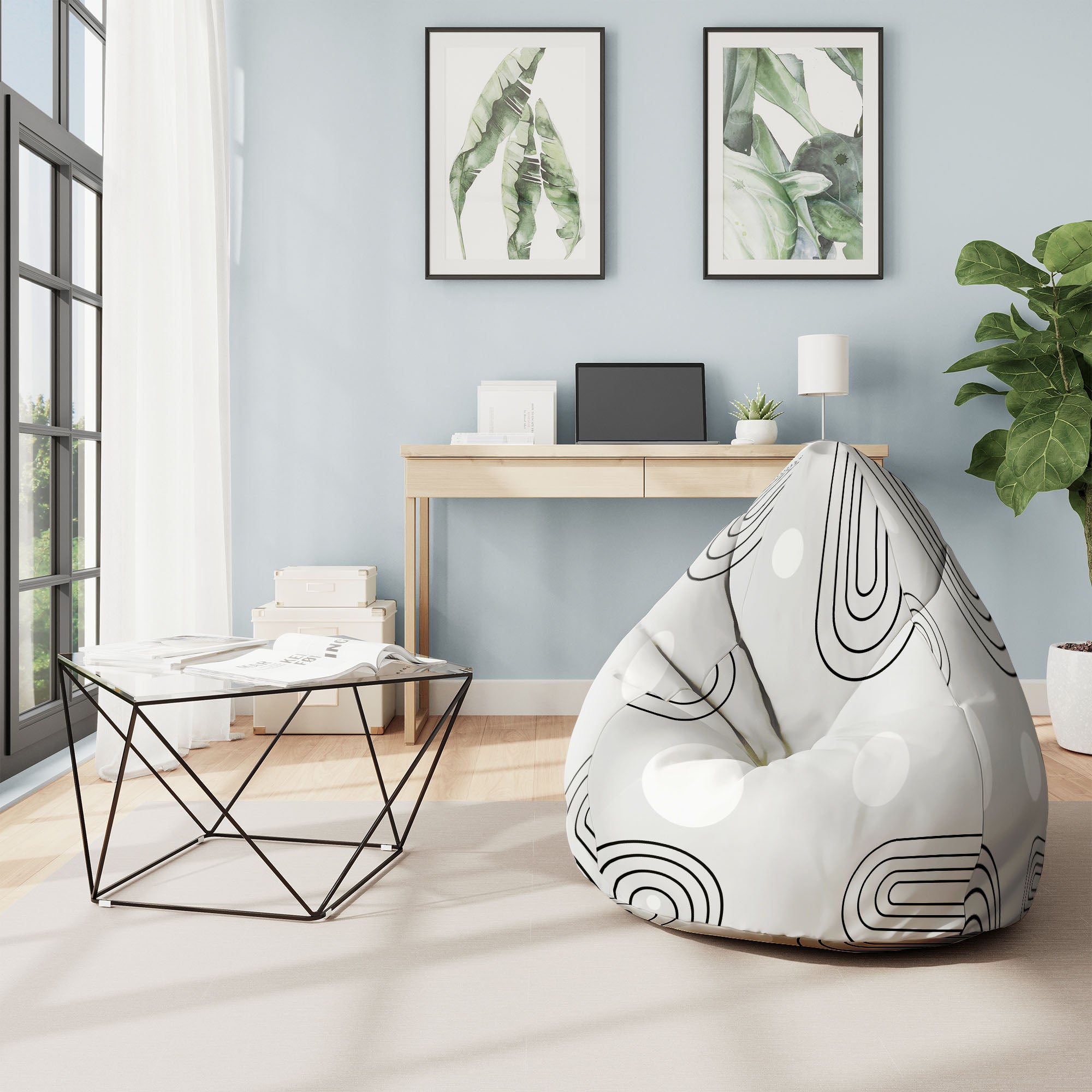Puf Pearshape Scandinavian Abstract