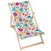 Wooden Deck Chair Small Spring Flowers