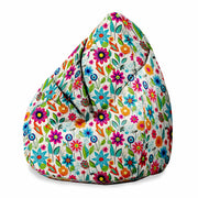 Pearshape Pouf Small Spring Flowers-M-Velvet