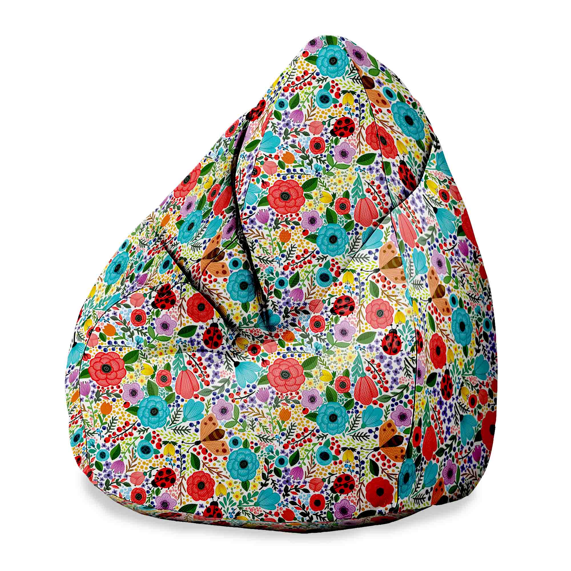 Puf Pearshape Spring Flowers