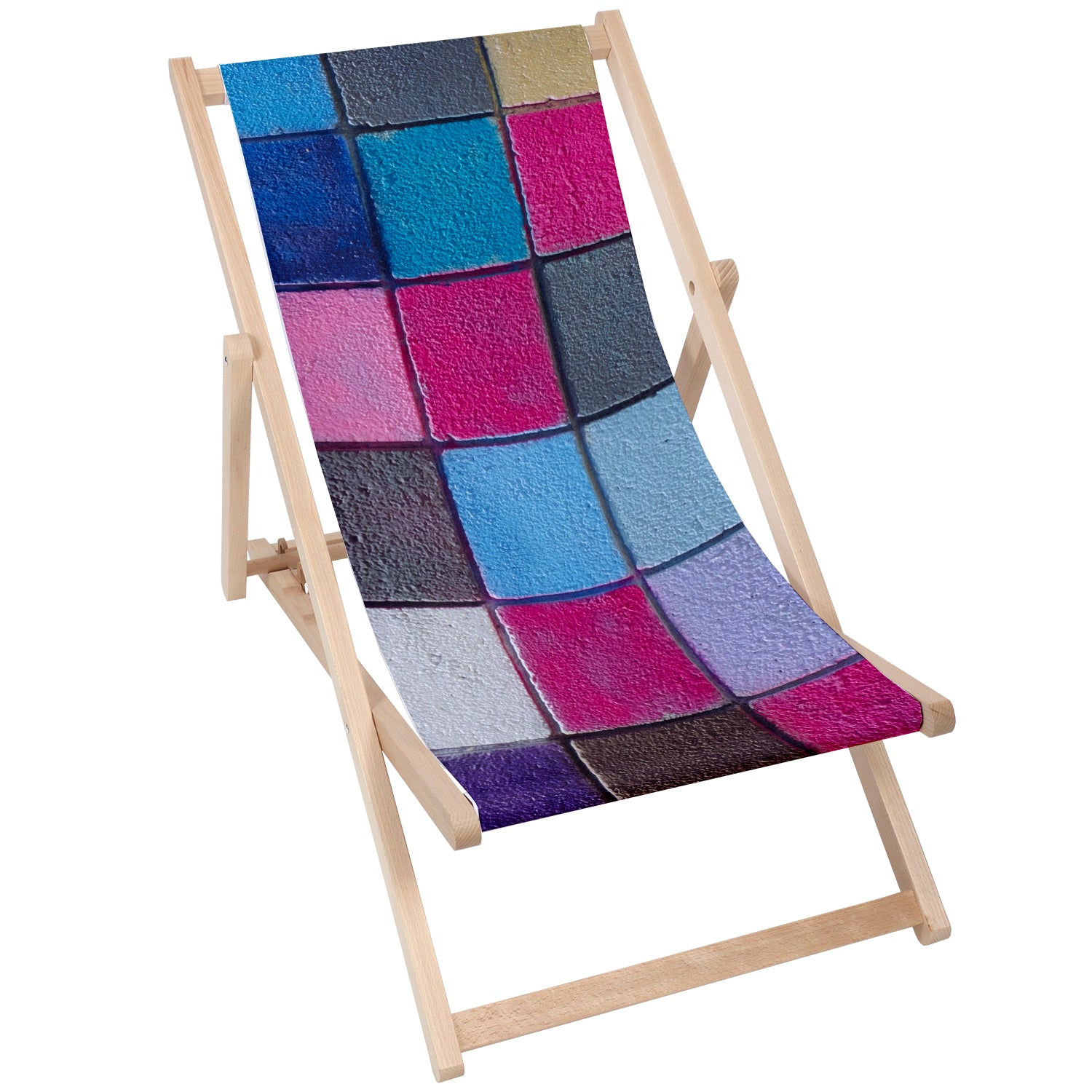 Drevený stolík Colored Check-50x50 CM