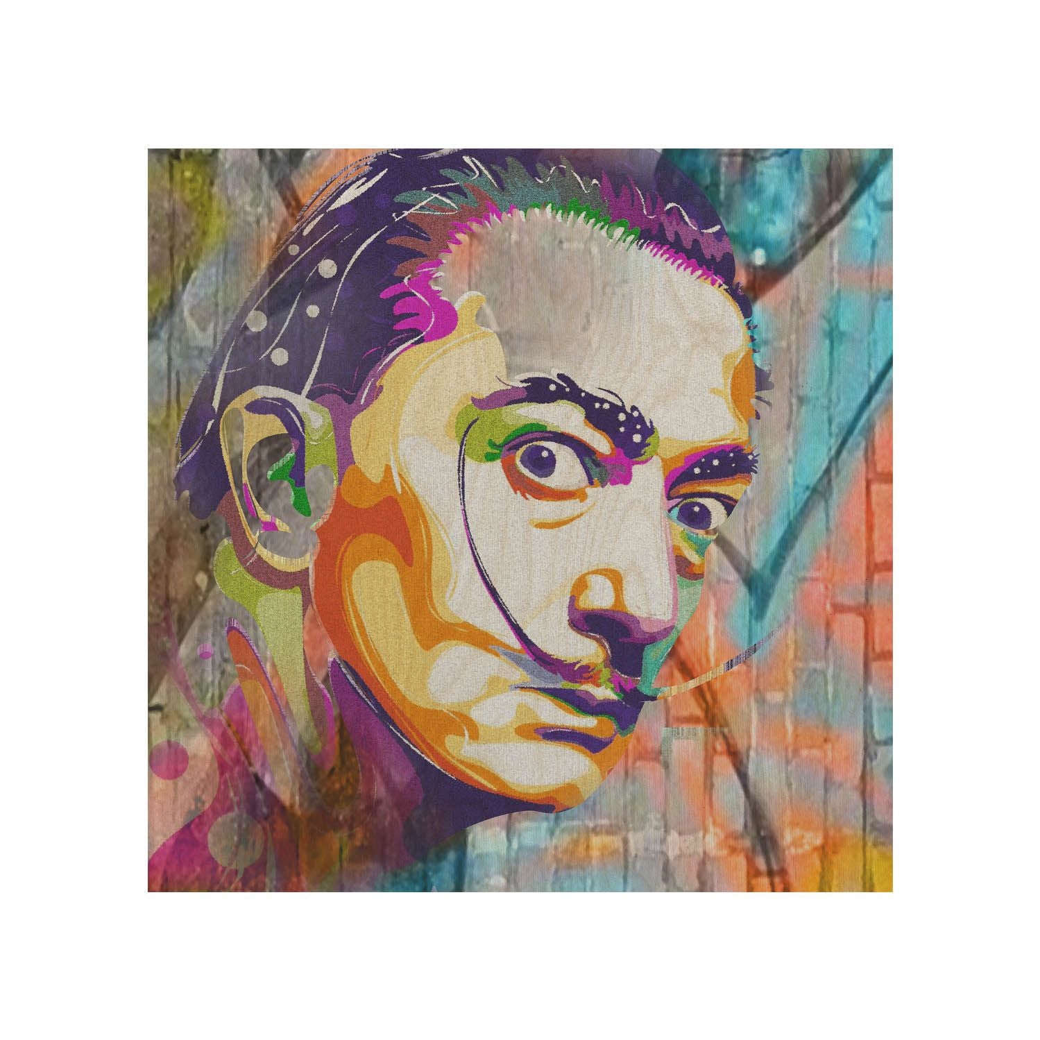 Drevený stolík Dali Farebný-50x50 CM