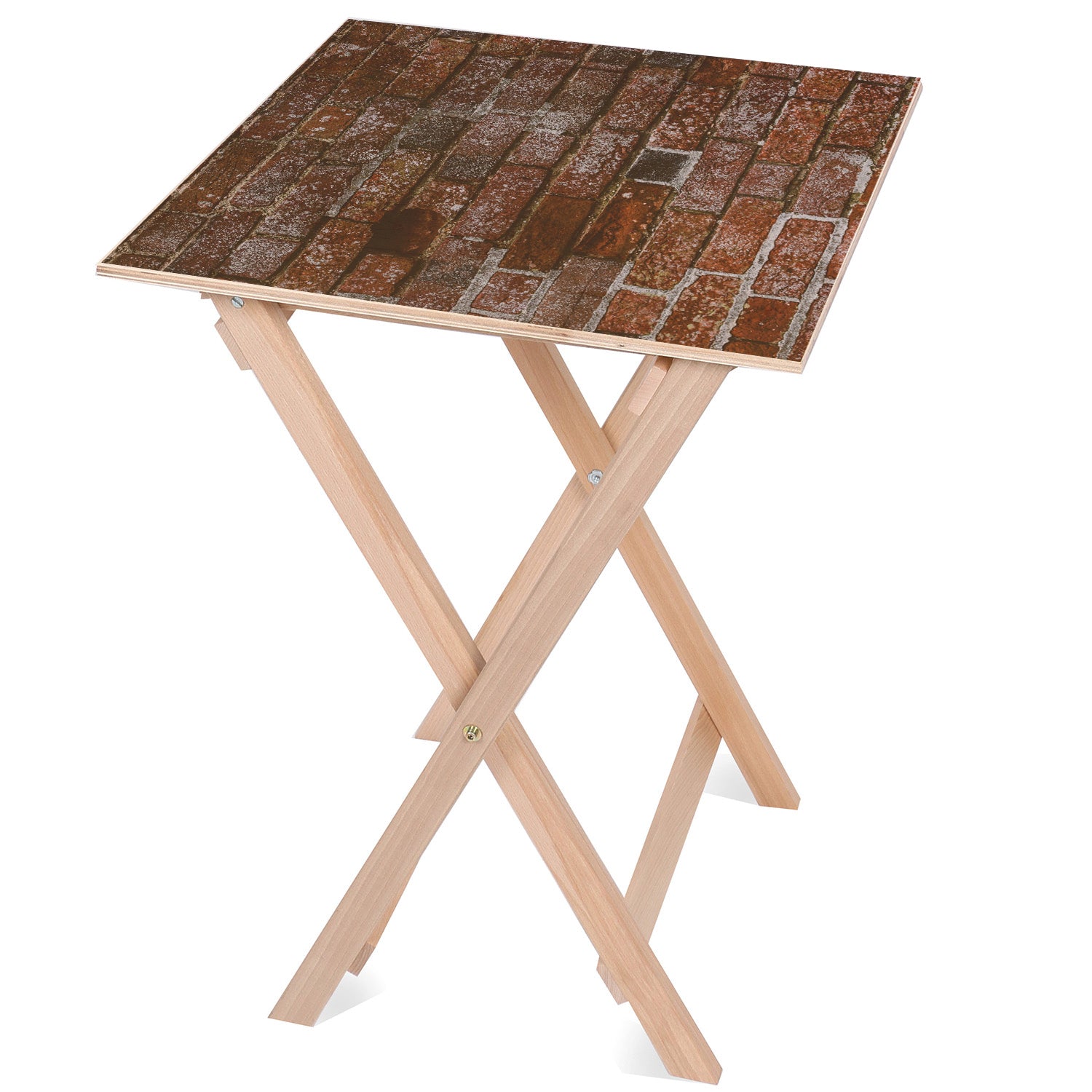 Drevený stolík Dark Brick-50x50 CM