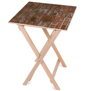 Drevený stolík Dark Brick-50x50 CM