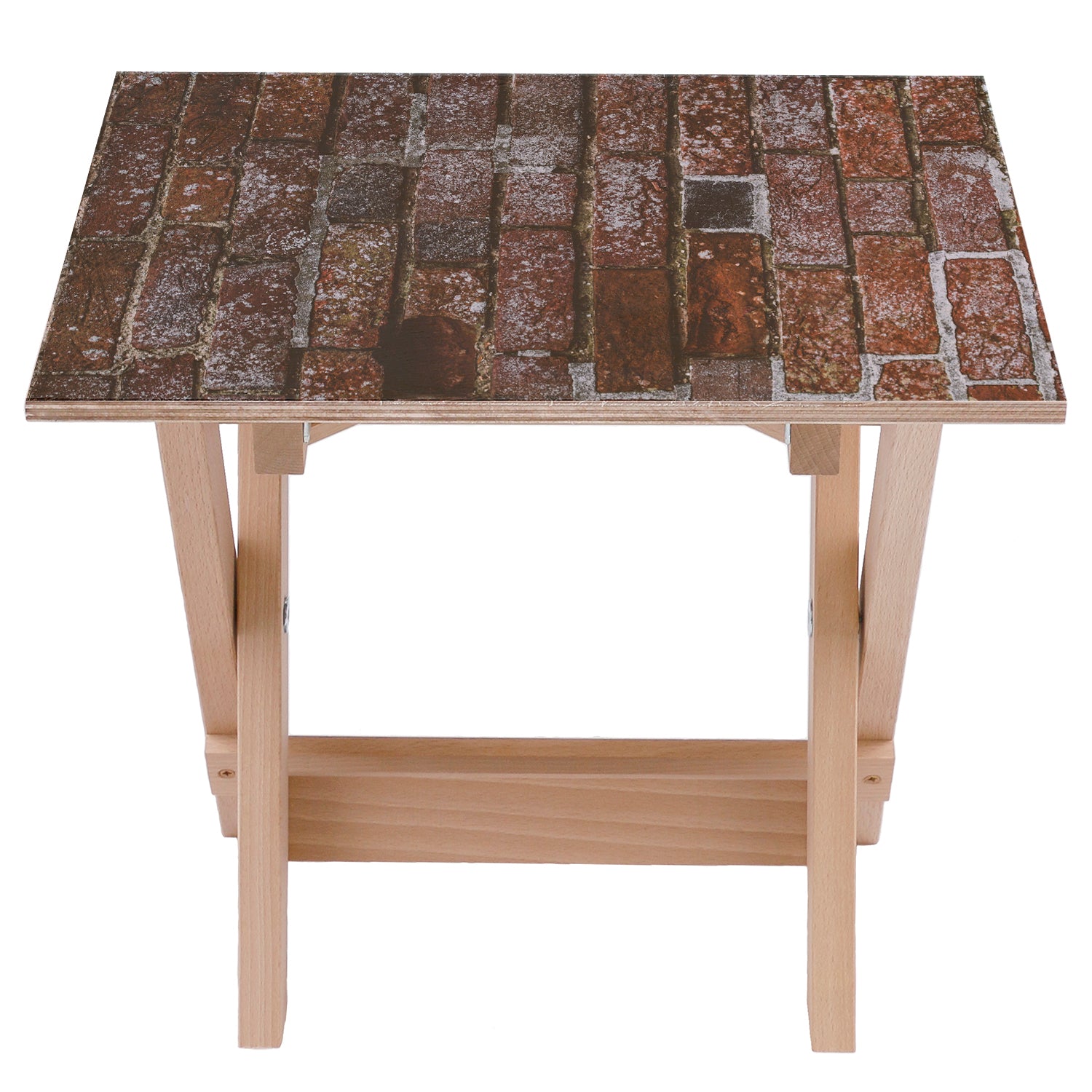 Drevený stolík Dark Brick-50x50 CM