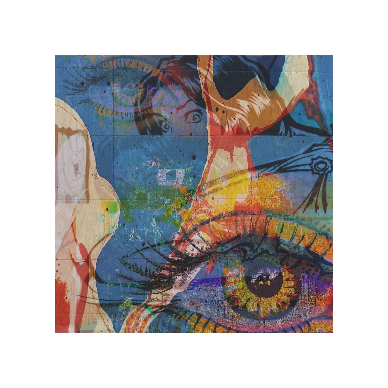 Drevený stolík Oči-50x50 CM