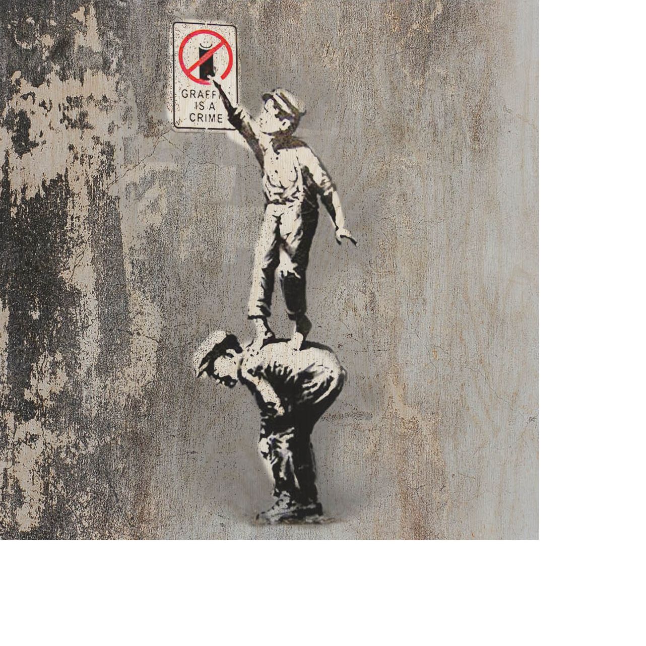 Graffiti Is A Crime Wooden Table-50x50 CM