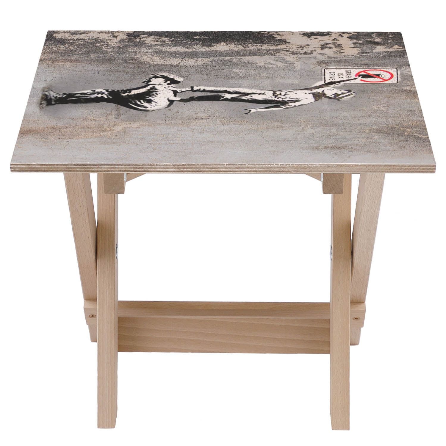 Dřevěný stolek Graffiti Is A Crime-30x40 CM