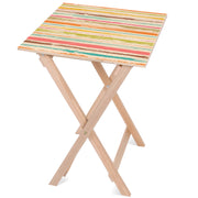 Holztisch Bunte Streifen-50x50 CM
