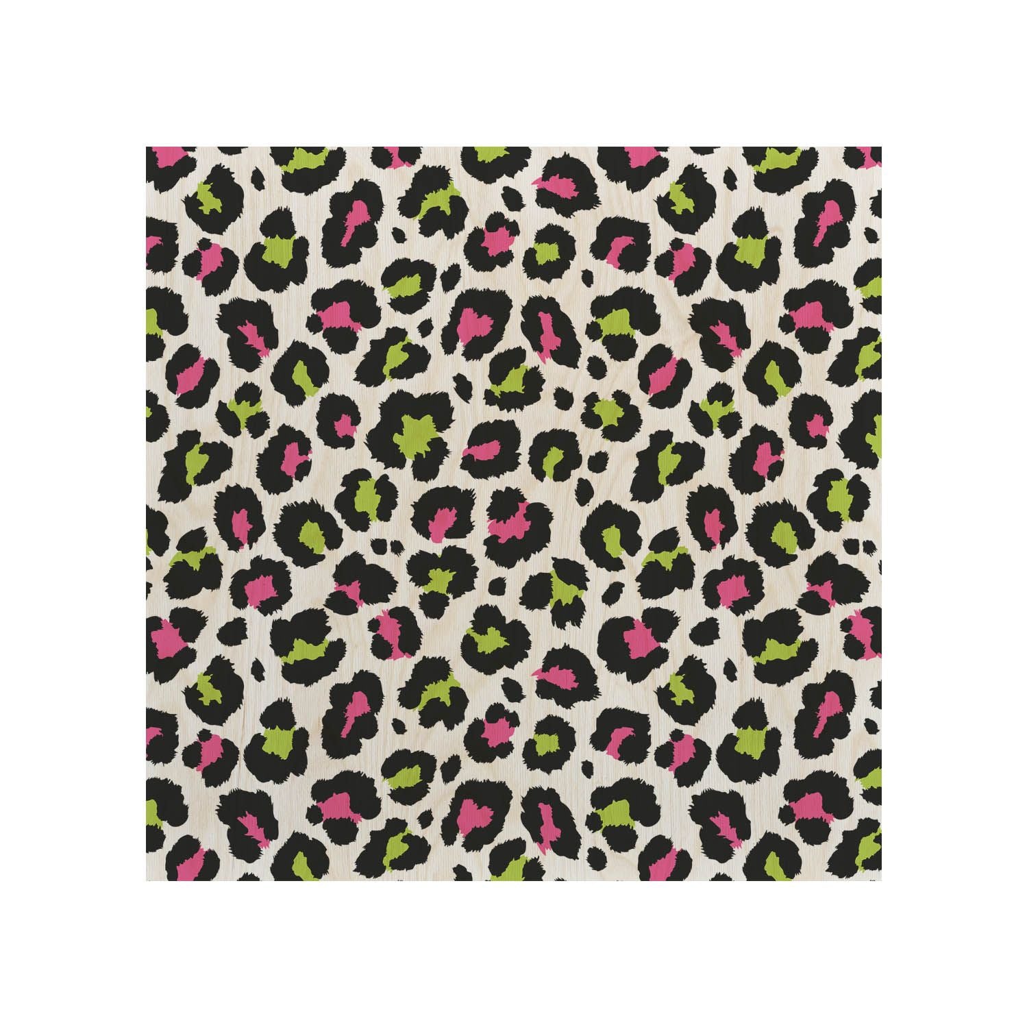 Drevený stolík Leopard farebný-50x50 CM