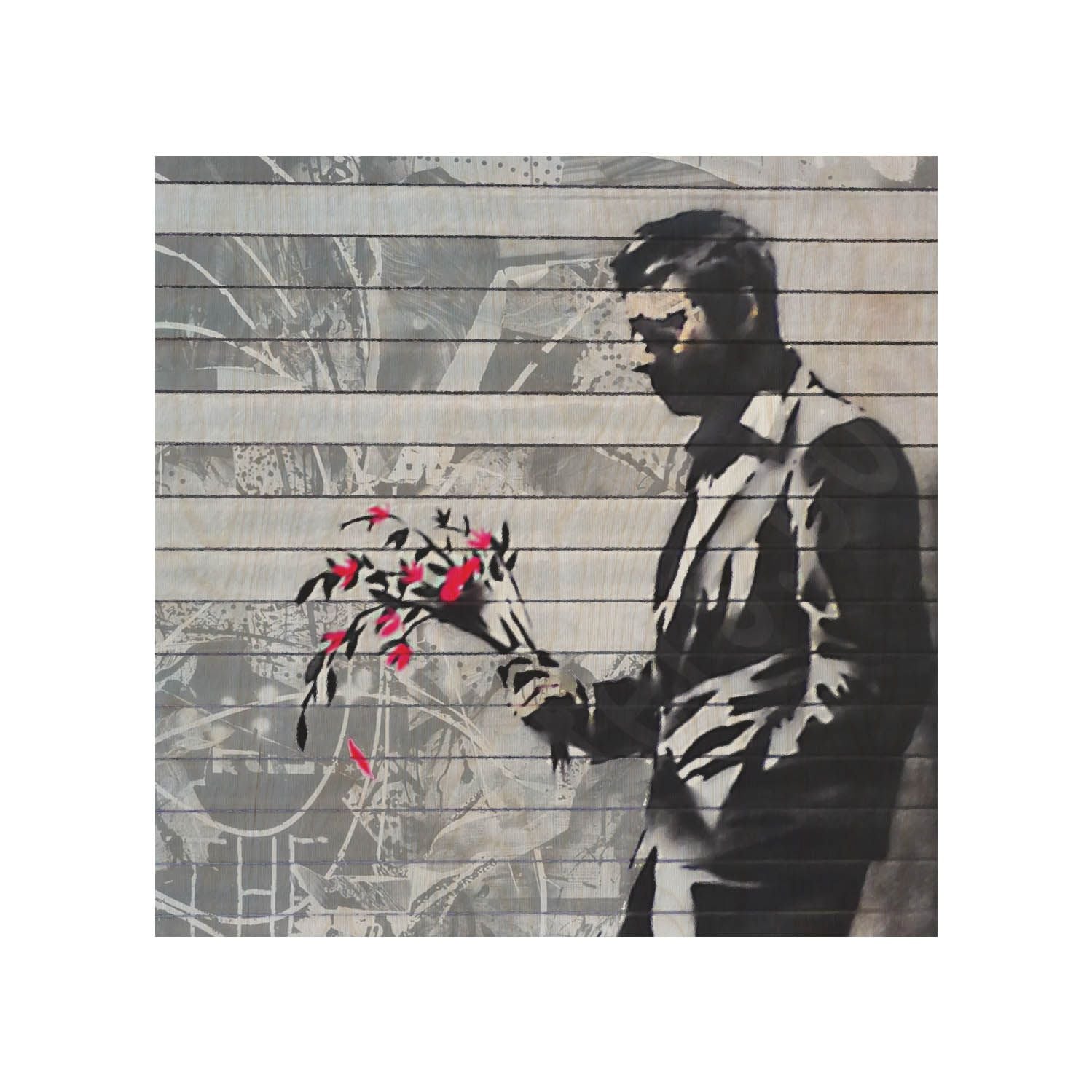 Drevený stolík Man With Flowers