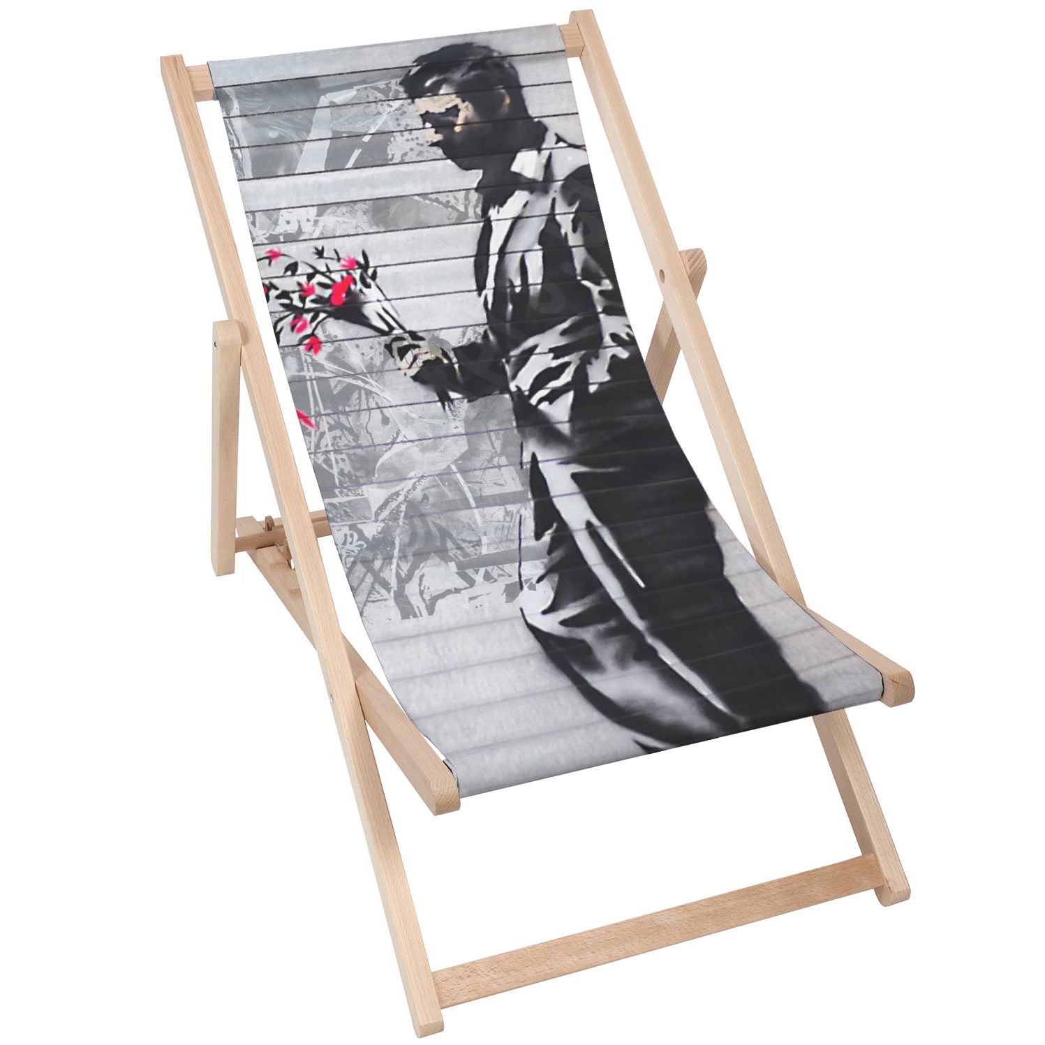 Drevený stolík Man With Flowers-30x40 CM