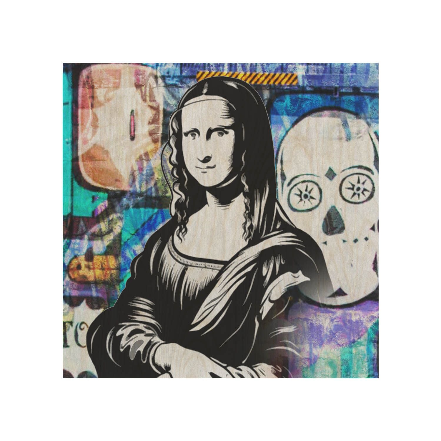 Drevený stolík Mona Lisa Black-50x50 CM