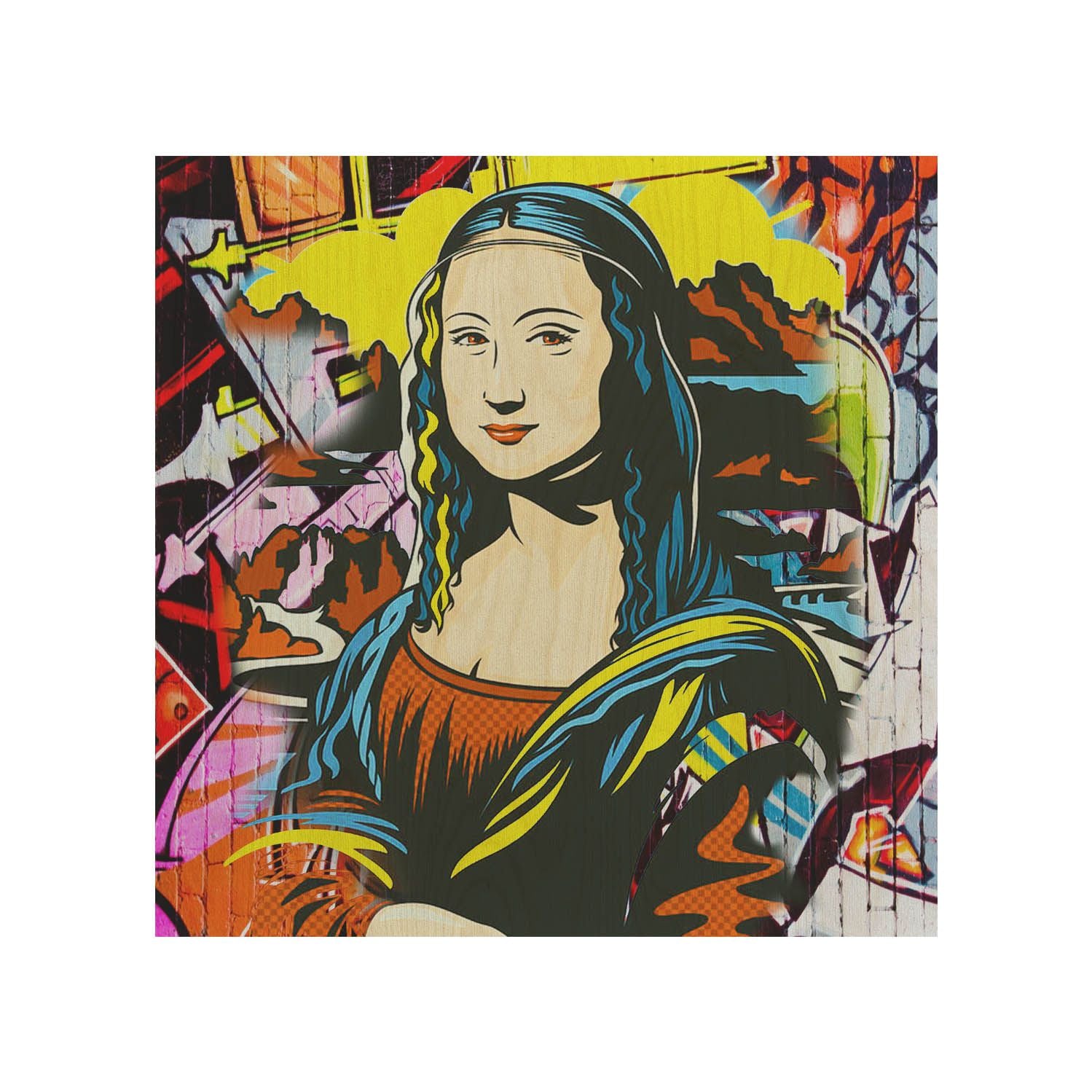 Wooden Table Mona Lisa Yellow-30x40 CM