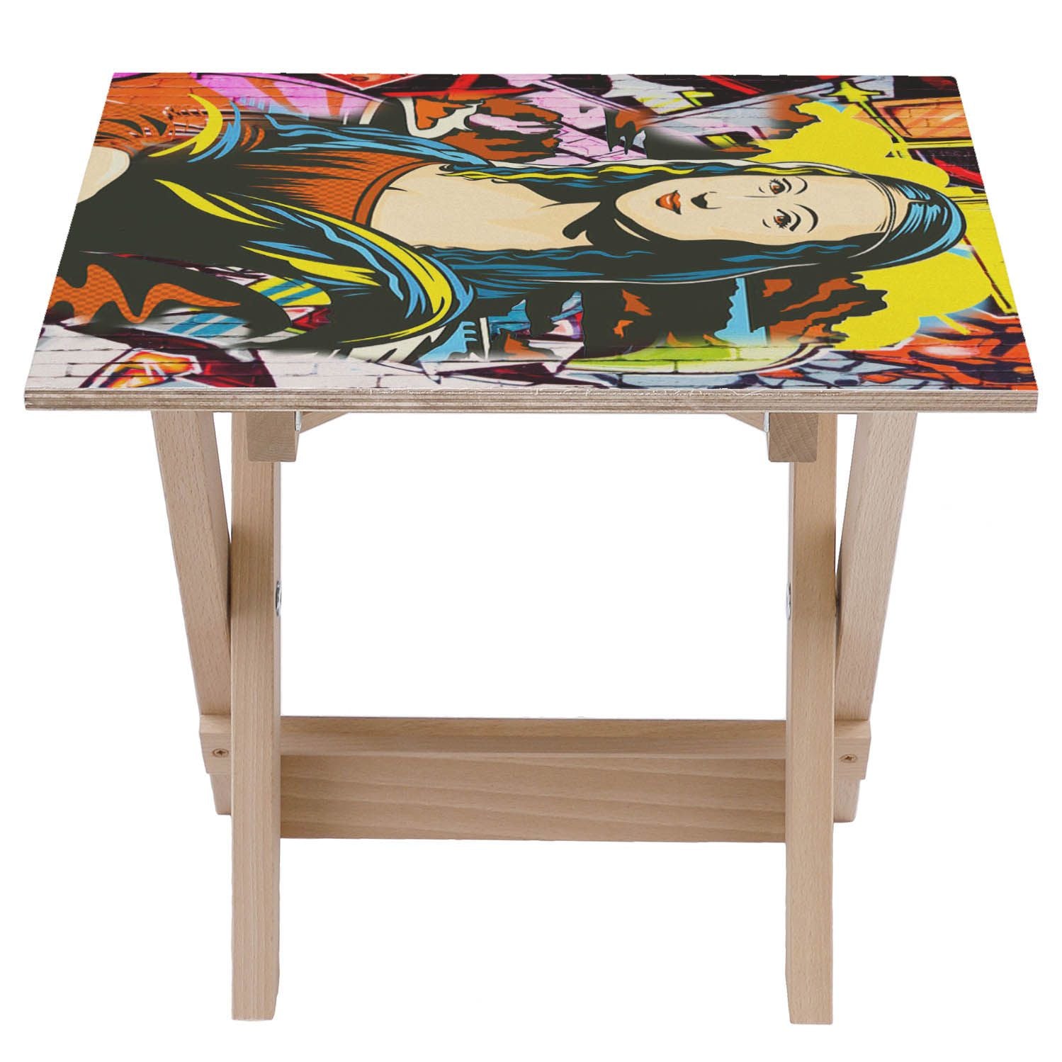 Drevený stolík Mona Lisa Yellow-50x50 CM