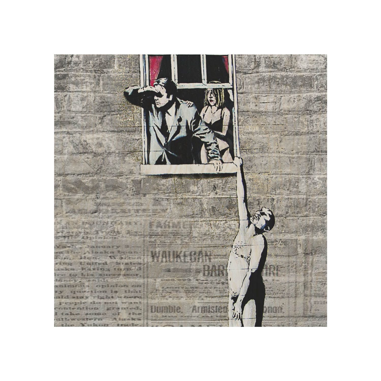 Drevený stolík Naked Man-50x50 CM