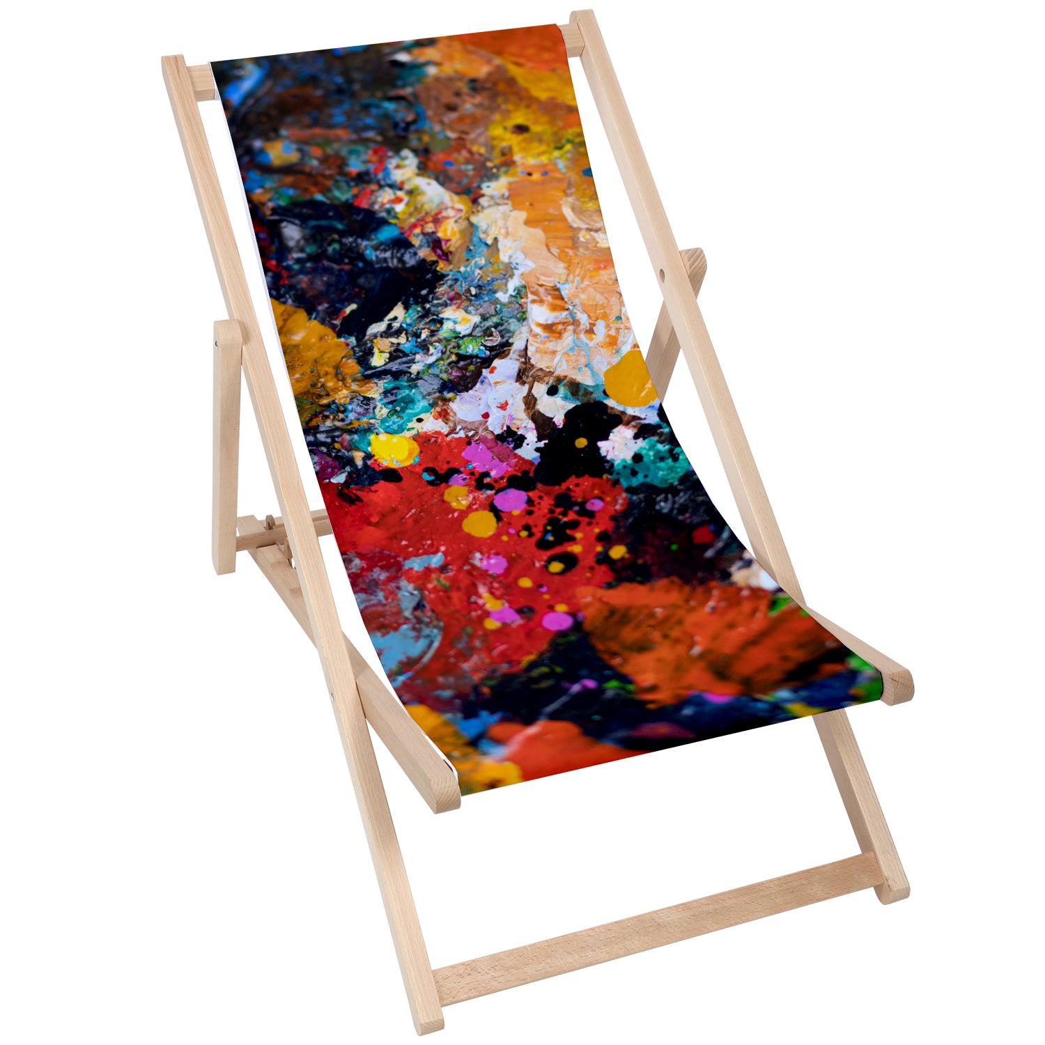 Drevený stolík Maľba-50x50 CM