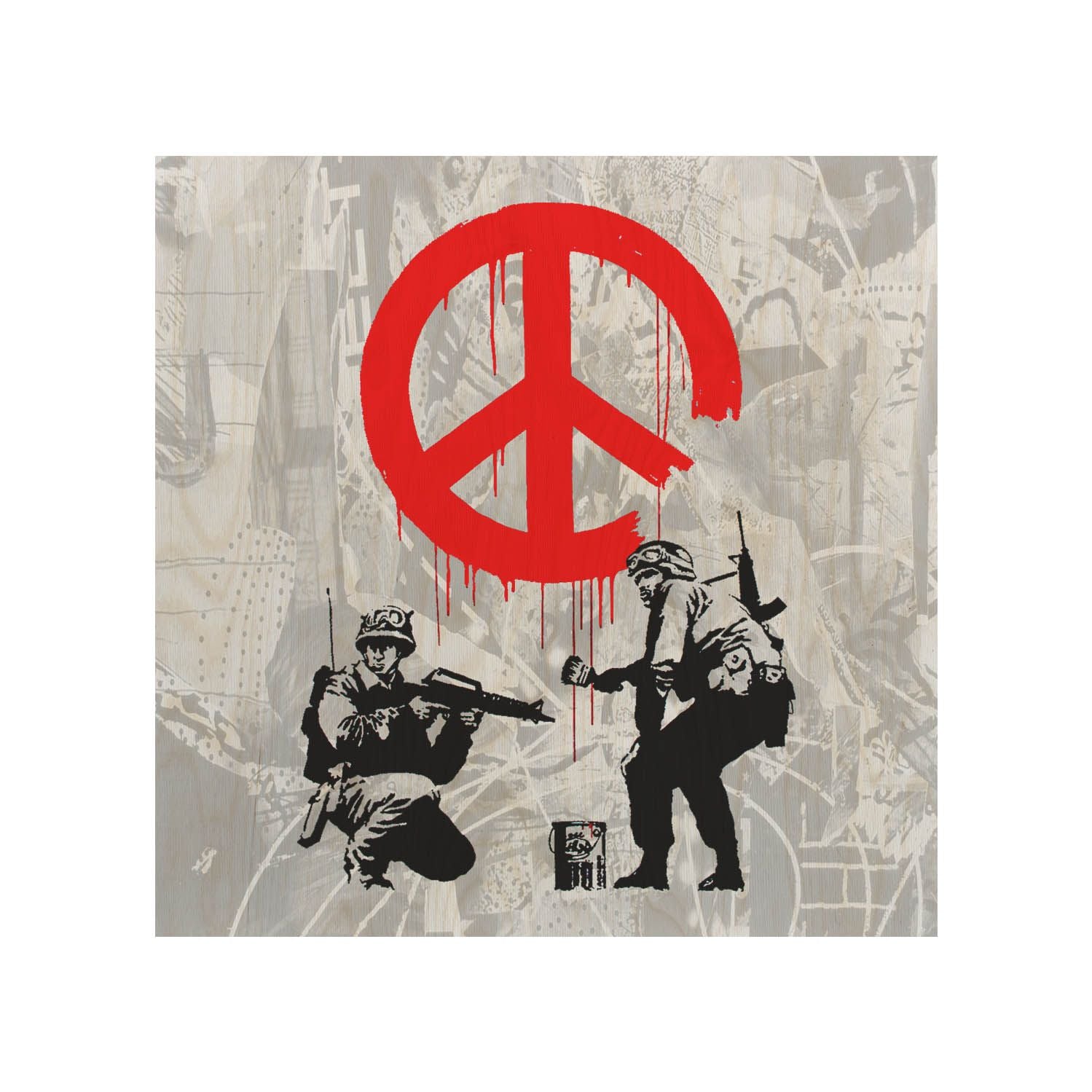 Drevený stolík Peace Soldiers-30x40 CM