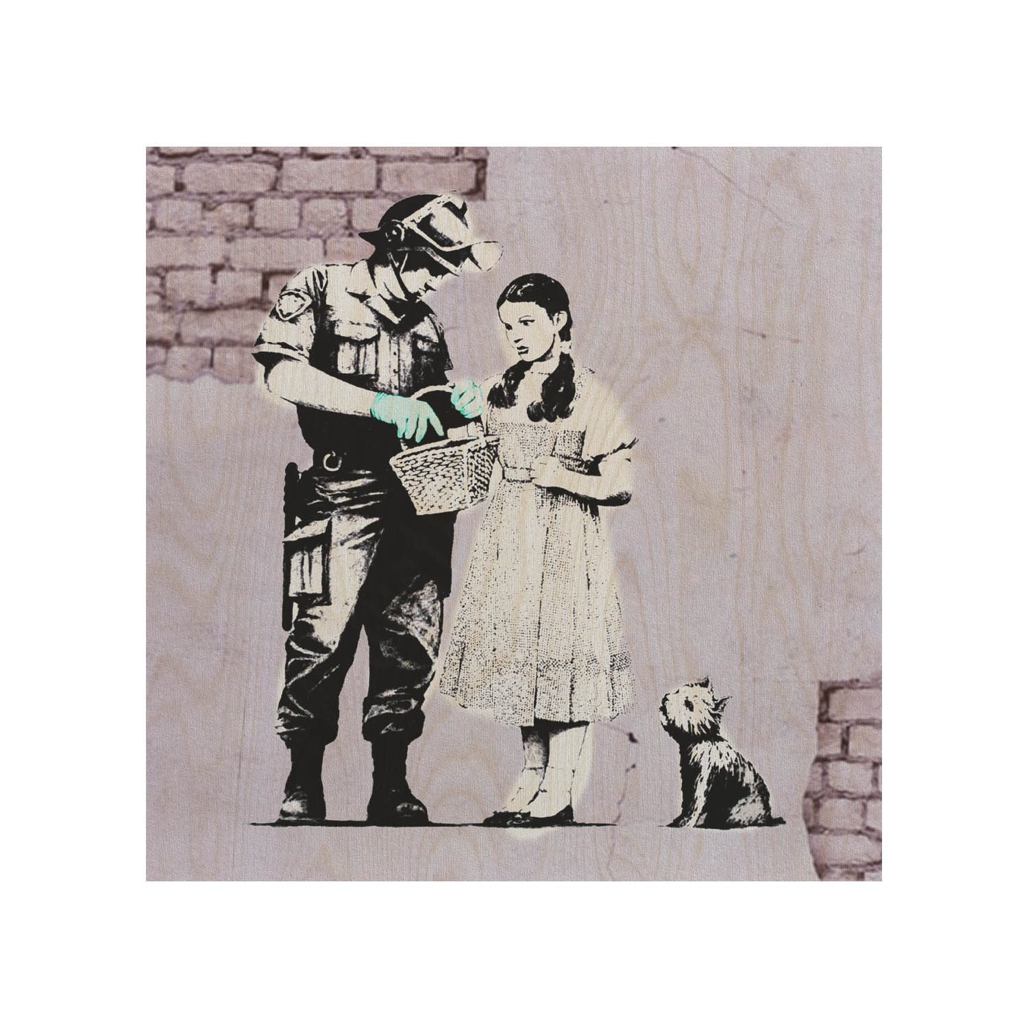 Drevený stolík Policeman & Dhoroty-50x50 CM