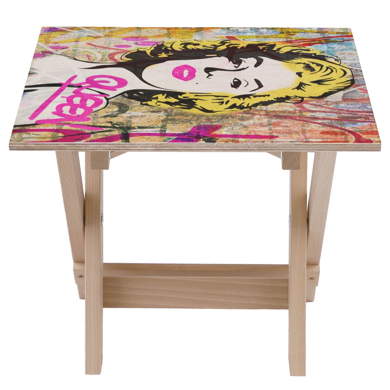 Drevený stolík Quenn Marilyn-50x50 CM
