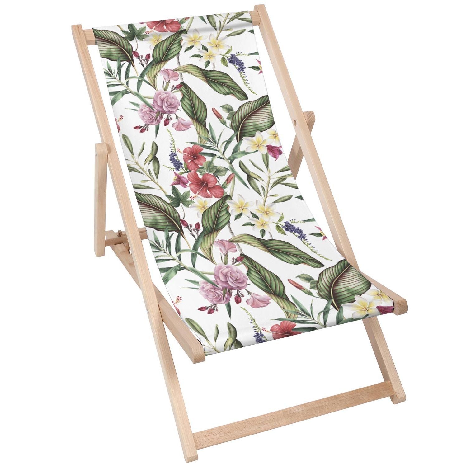 Stolik drewniany Retro Tropical Flowers-50x50 CM