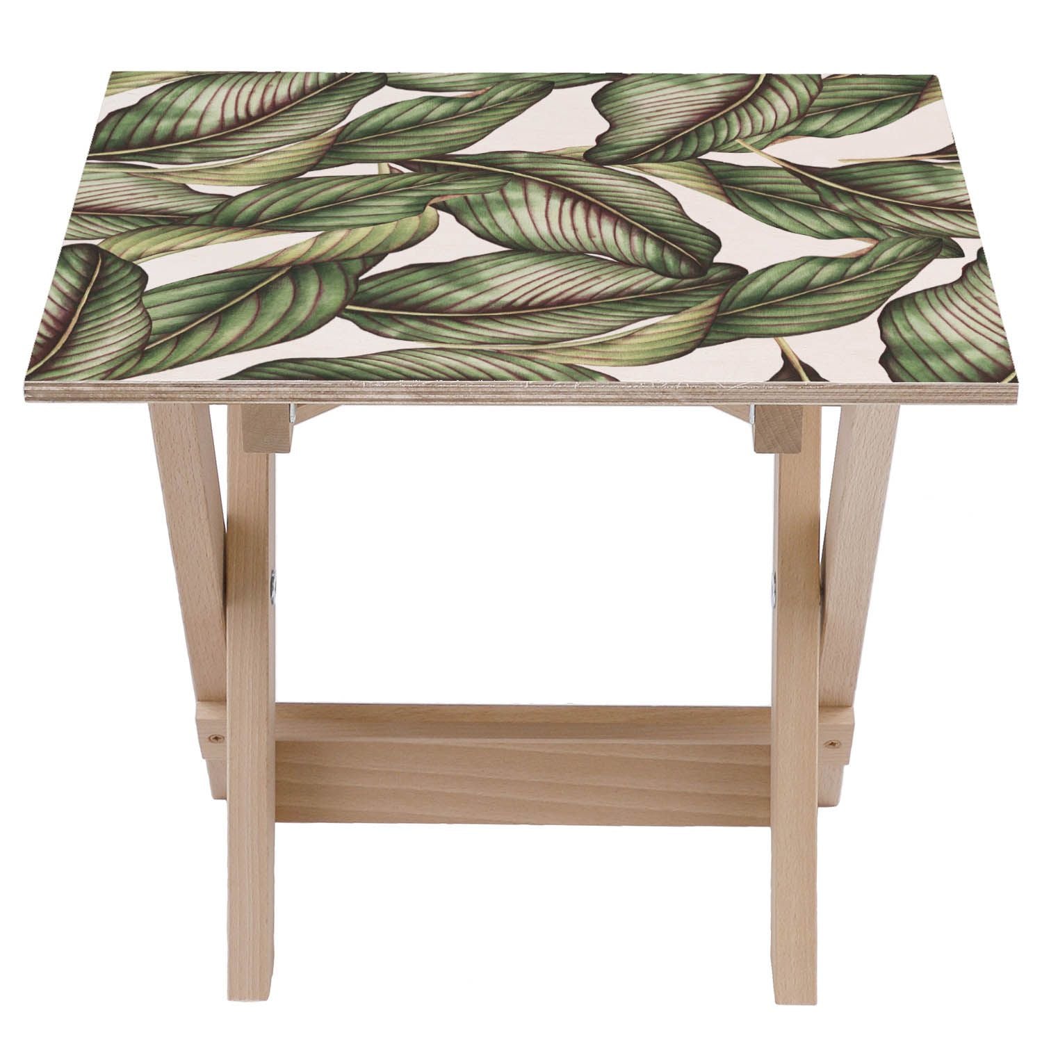 Stolik drewniany Retro Tropical Leaves-30x40 CM