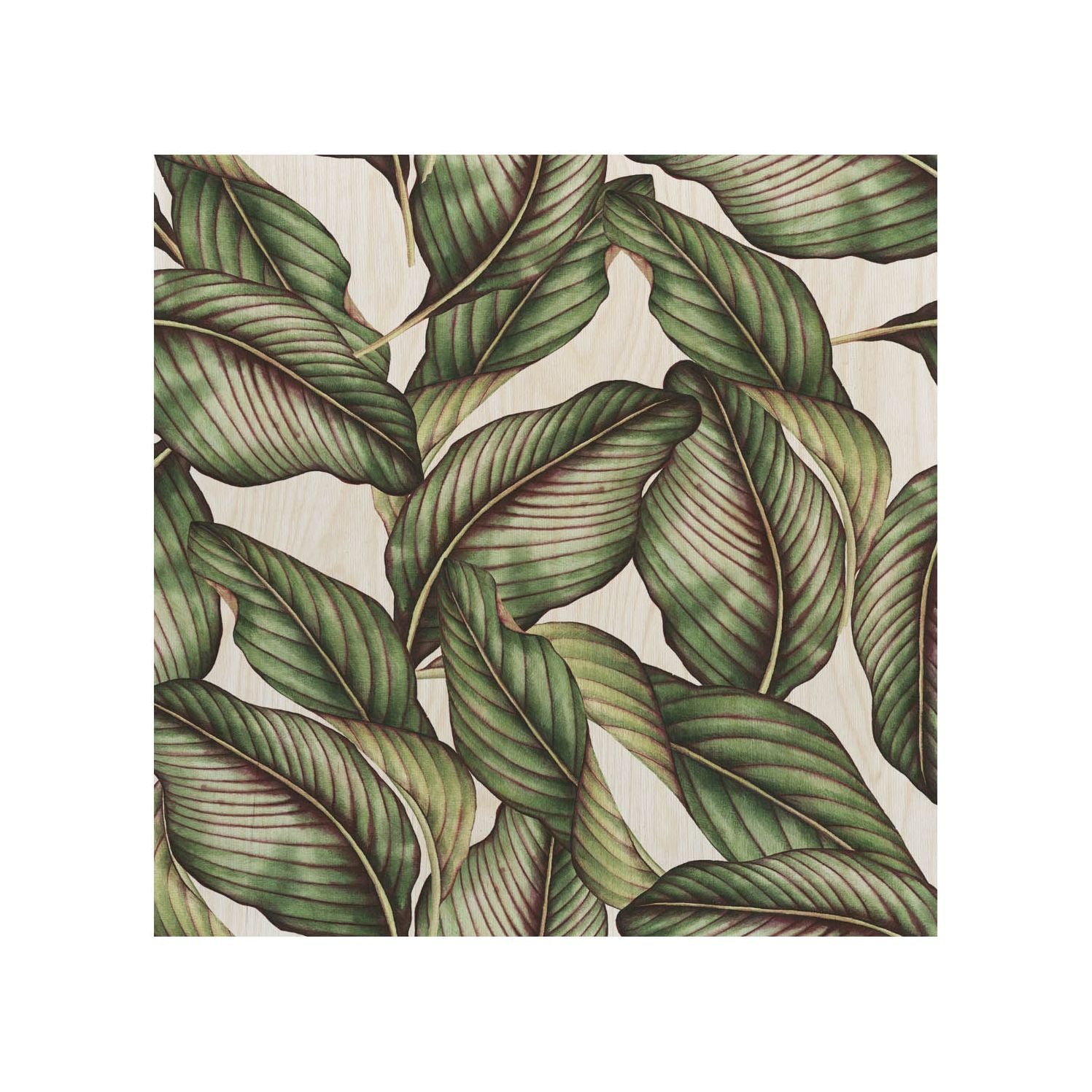Drevený stolík Retro tropické listy-50x50 CM
