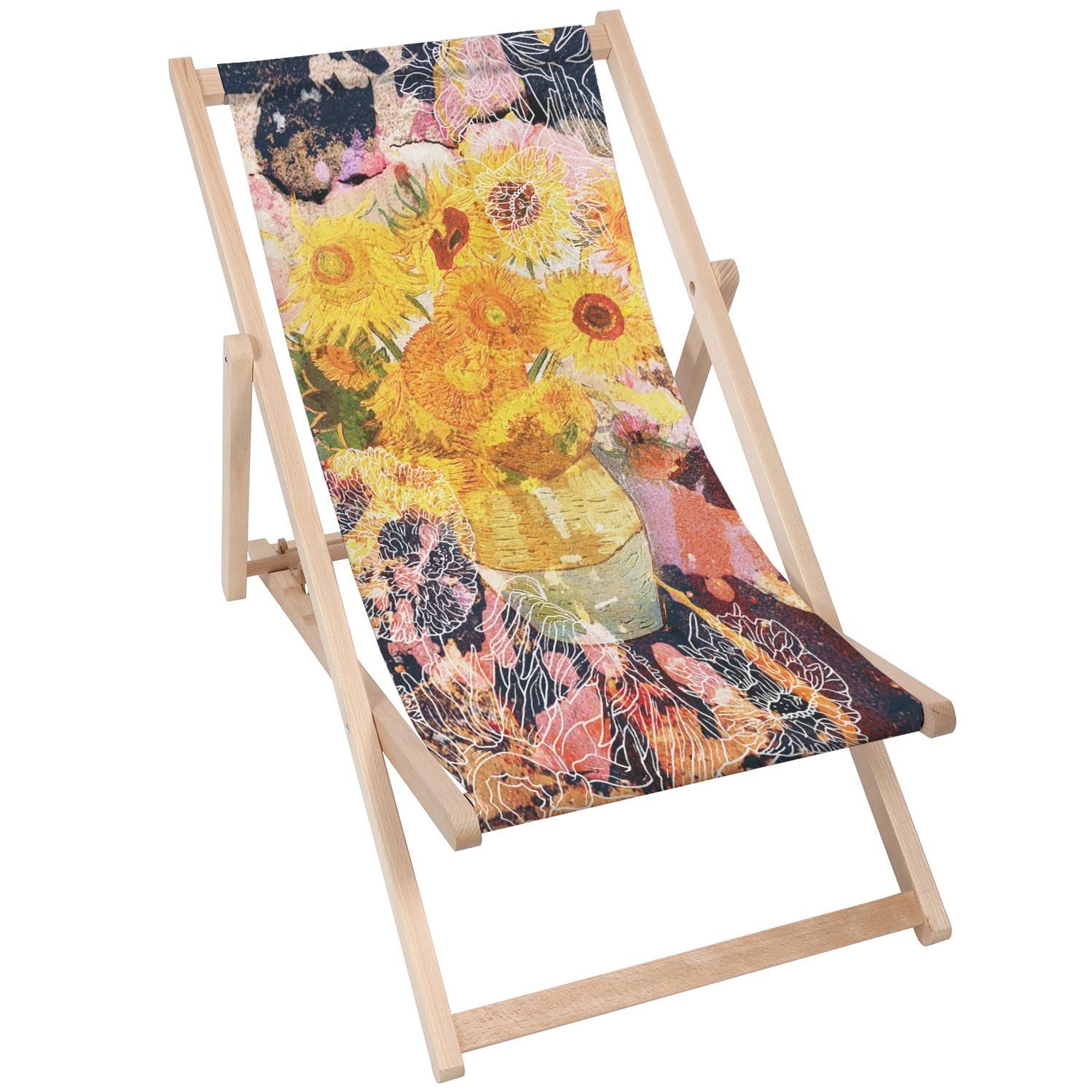 Drevený stolík Sunflowers-50x50 CM