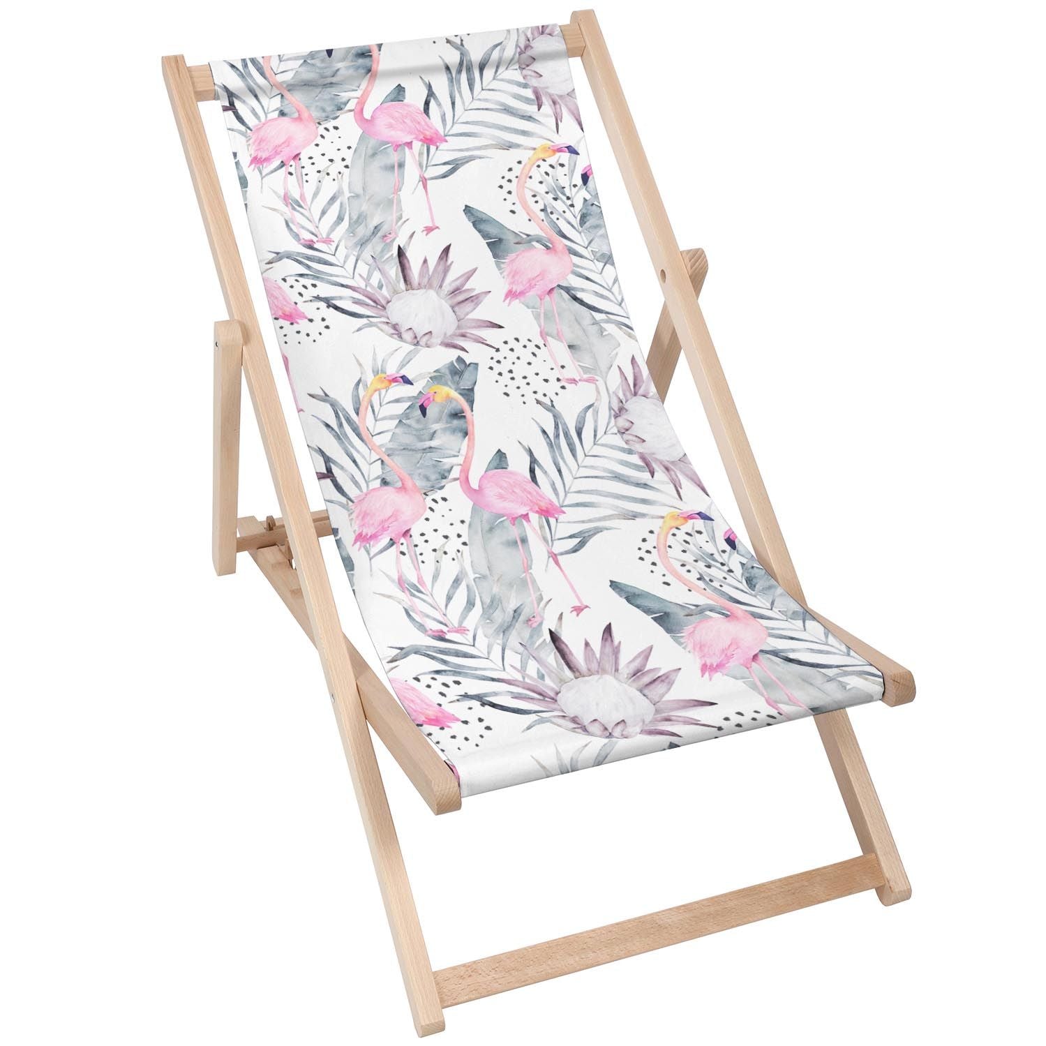 Drevený stolík Tropical Flamingo-50x50 CM