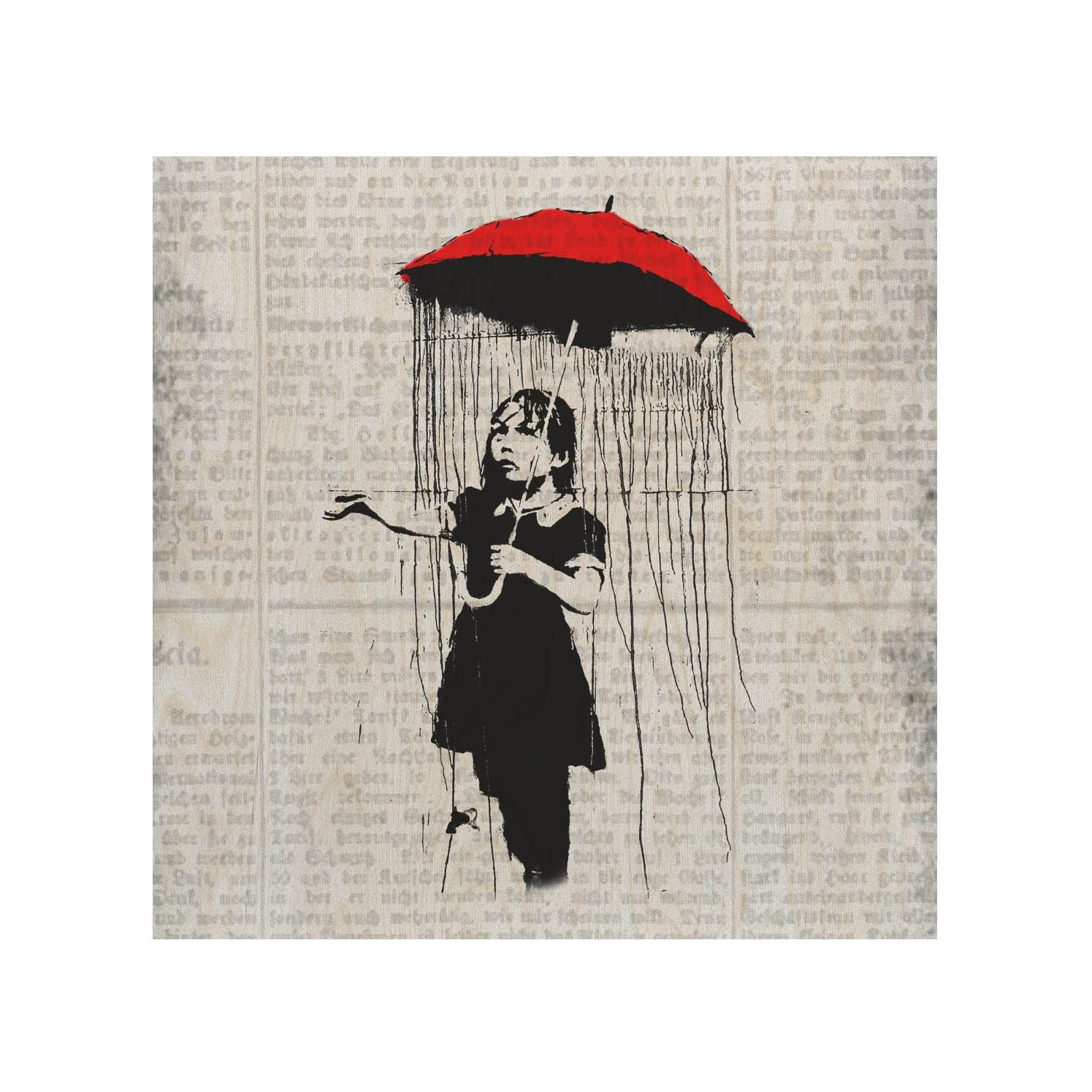 Stolik drewniany Umbrella Girl-30x40 CM