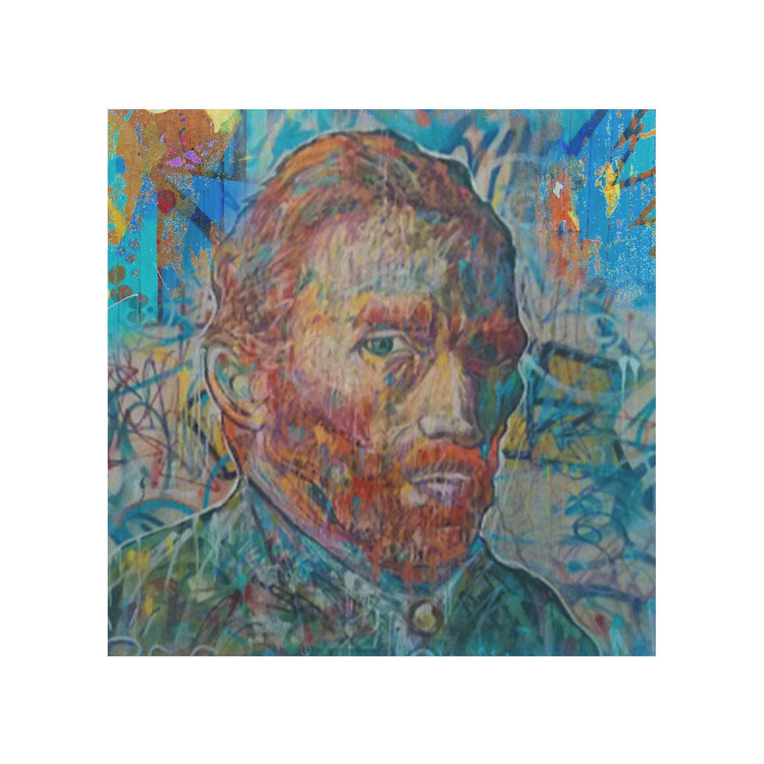Drevený stolík Van Gogh Blue