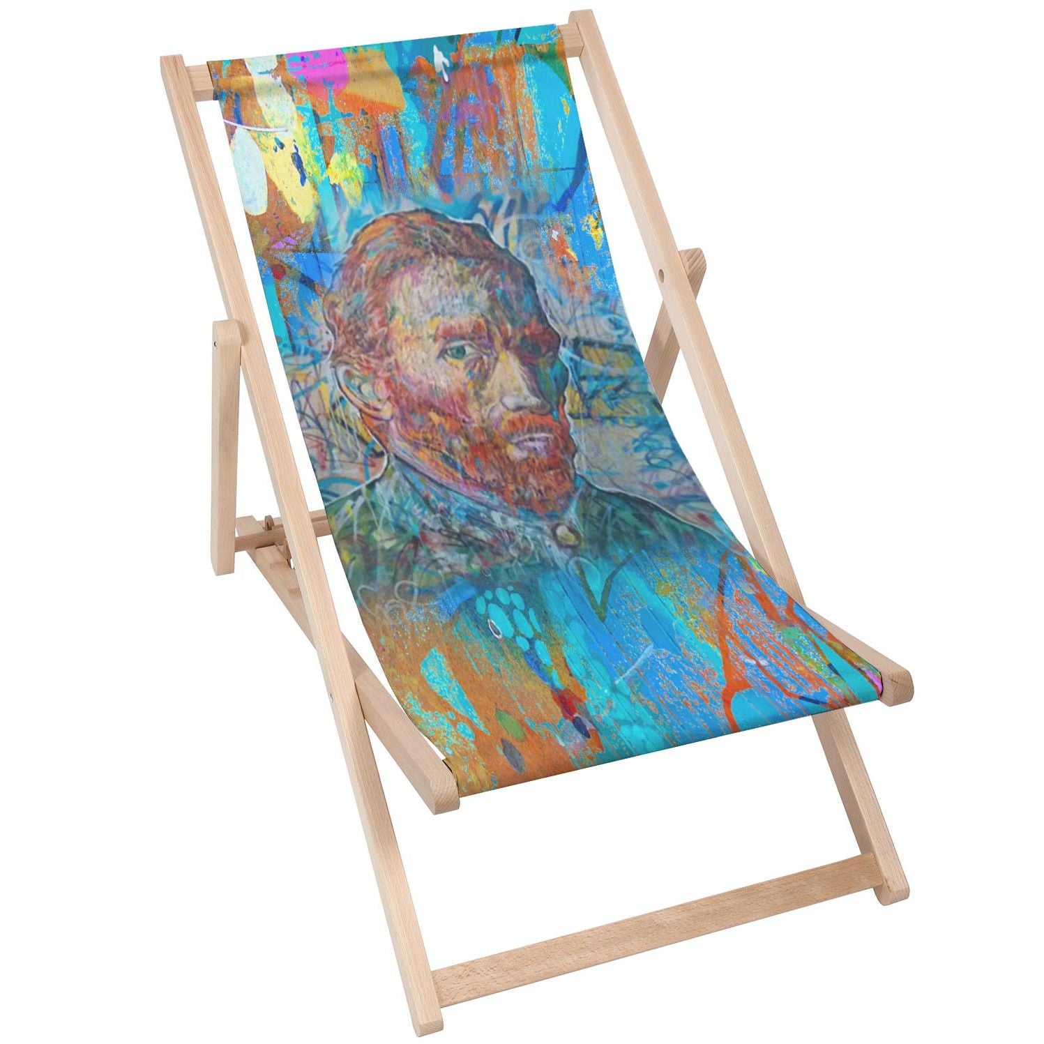 Drevený stolík Van Gogh Blue-50x50 CM