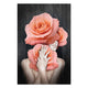 Obraz Wood Woman Hugging Flowers-70x90 cm