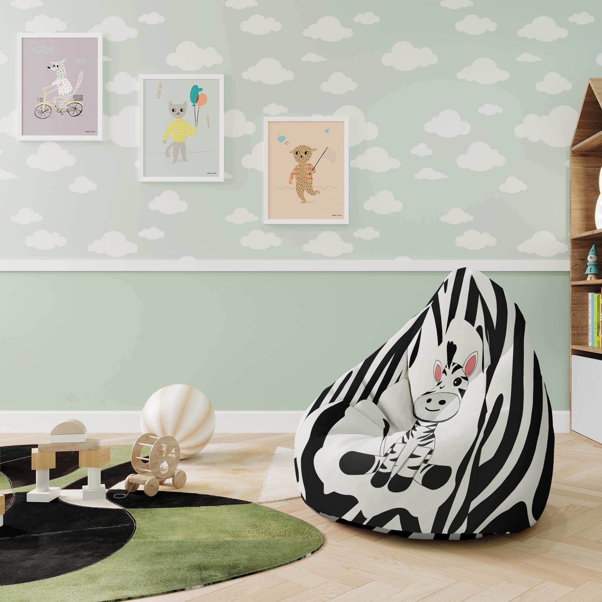 Puf Pearshape Zig Zebra-S