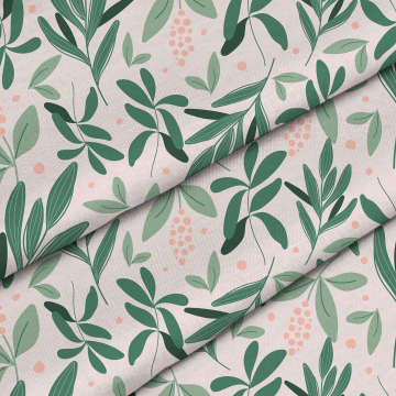 Látka Olive Leaves on Pink