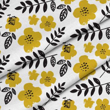 Látka Painted Yellow Flower