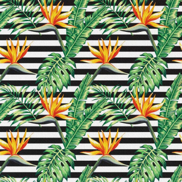 Látka Flowers on the Stripes