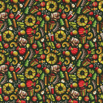 Látka Green Christmas material