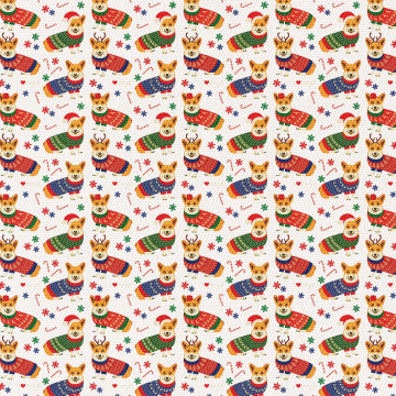 Látka Material Christmas Dog