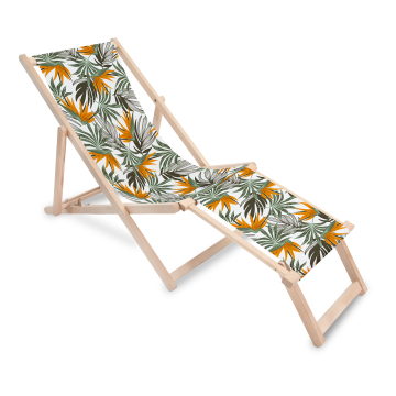 Drevené lehátko s podnožkou Orange Strelizia